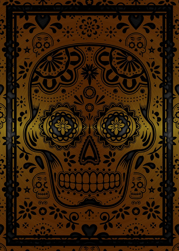 Gold sugar skull
