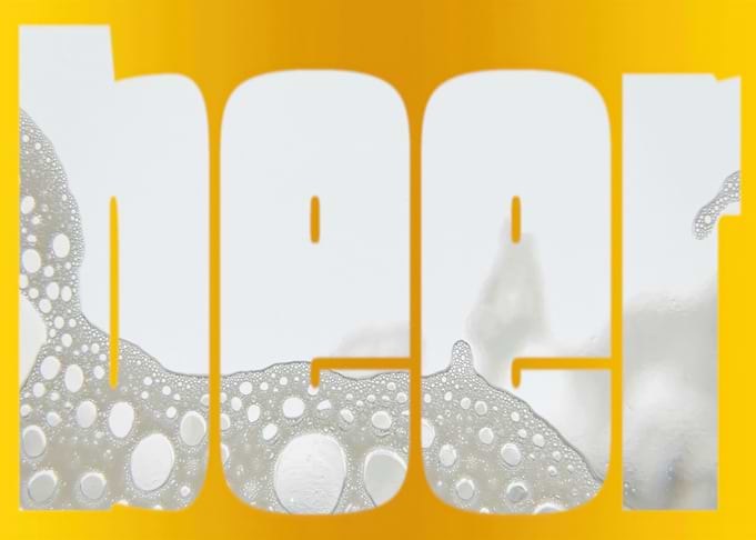 Beer text fill splash empt