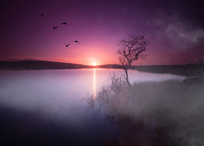 Sunset over Broad Pool