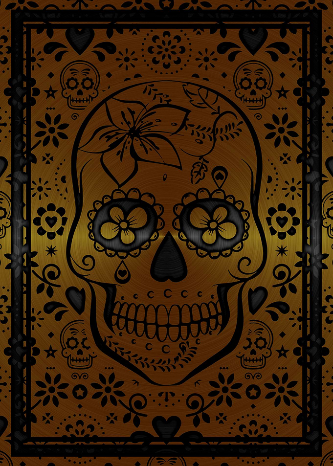 Gold sugar skull