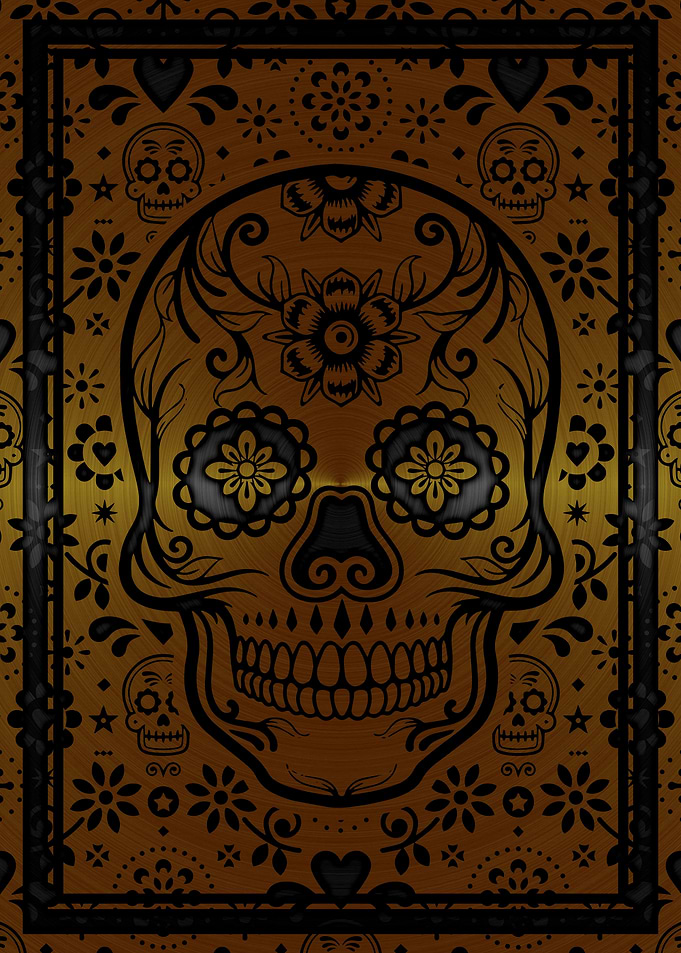 Gold sugar skull
