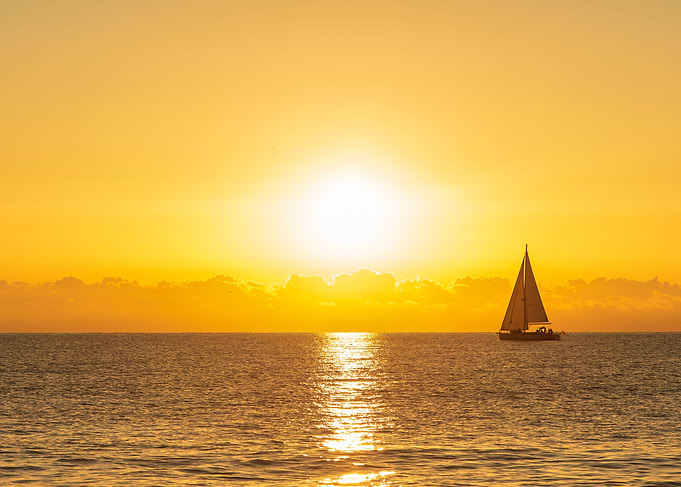 A lonely sailboat