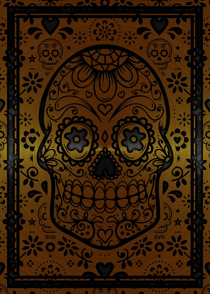Gold sugar skull