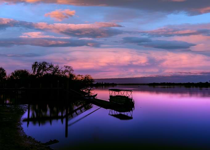 Sunset by the river