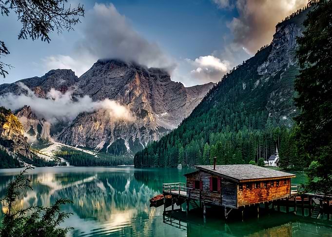 Boat House at Mountains