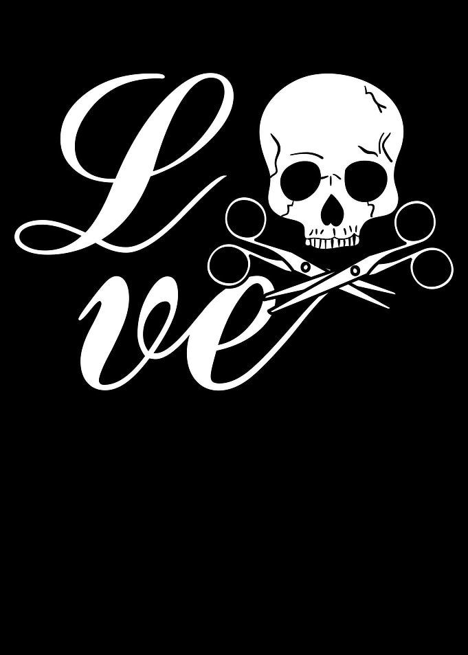 Hairdresser Skull Love