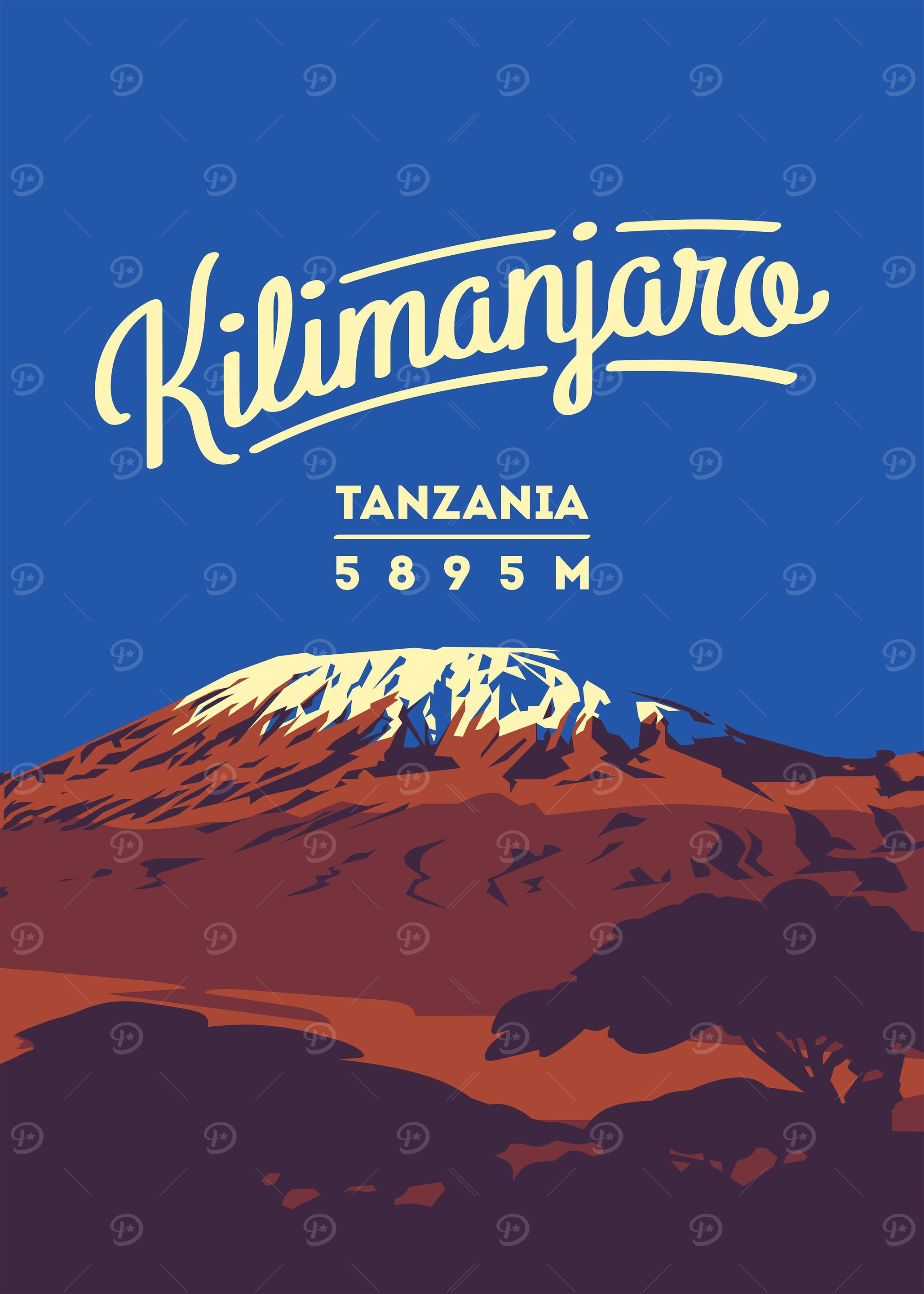 Mountain hiking poster