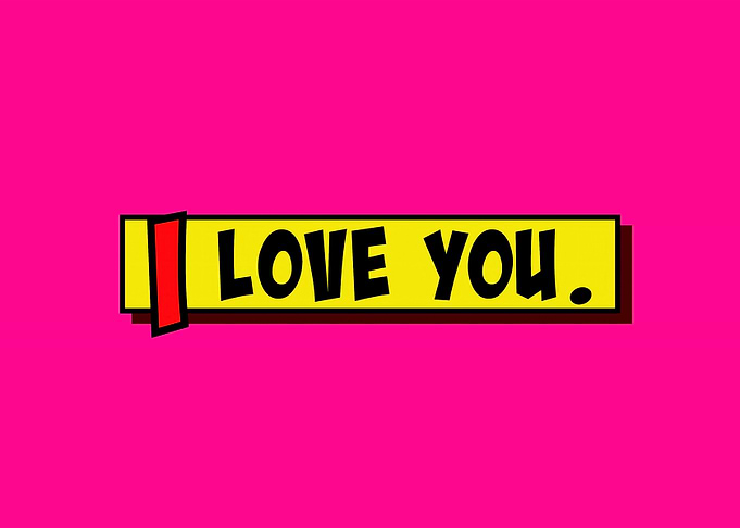 Cartoon box I love you pin