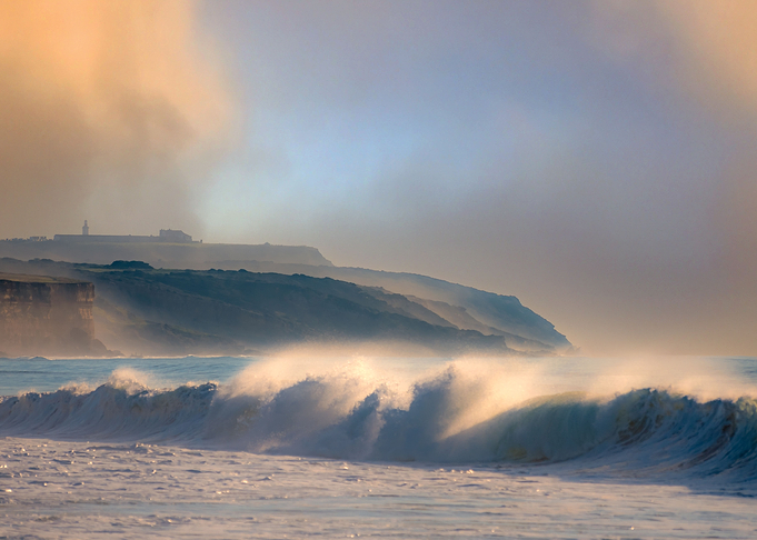 Seawaves at sunrise
