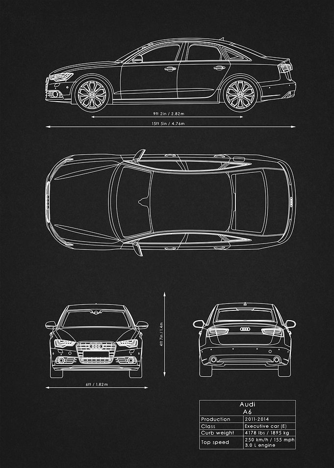 Audi A6 blueprint