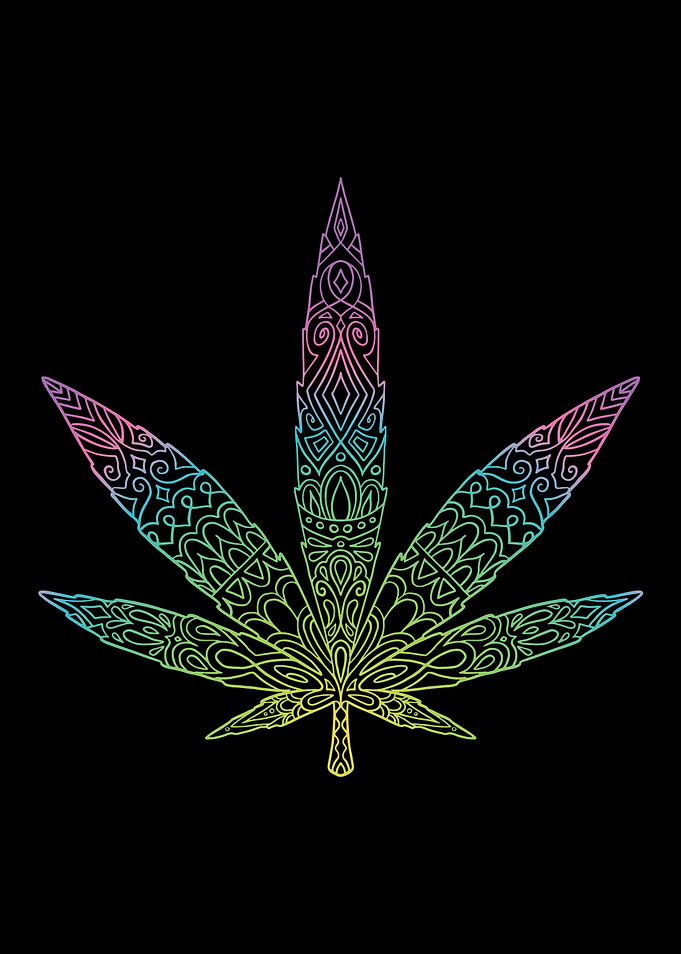 COLORFUL MANDALA CANNABIS