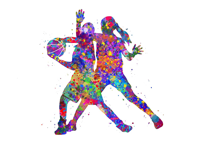 Basketball girl dribble