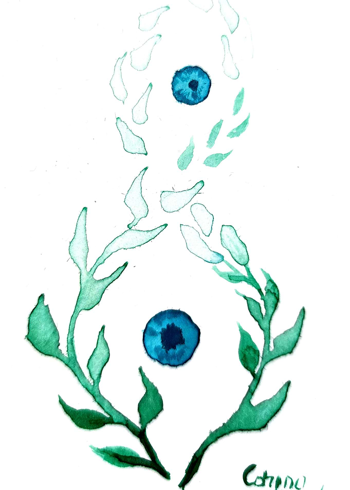 Vegetal pattern with eyes