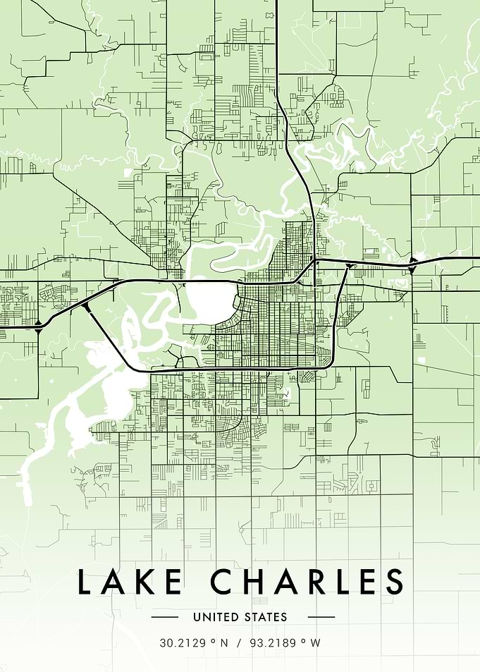 Lake Charles City Map
