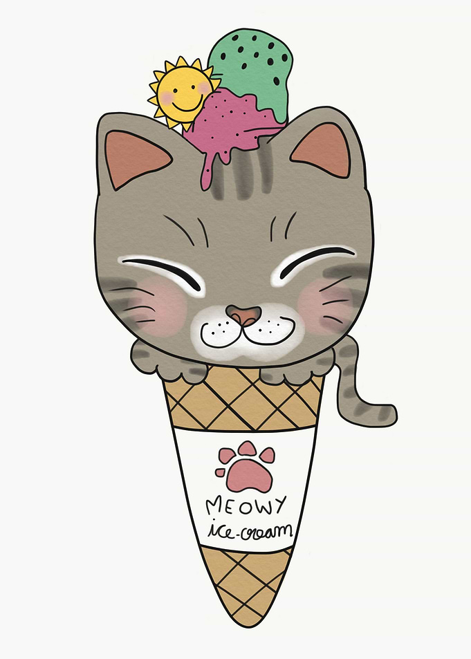 Meowy icecream cone