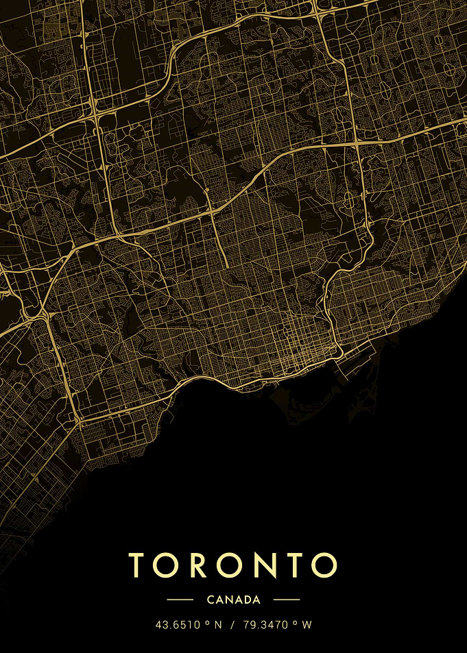 Toronto City Map Gold