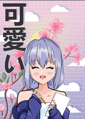 Kawaii Waifu Anime Girl