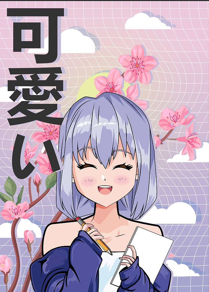 Kawaii Waifu Anime Girl