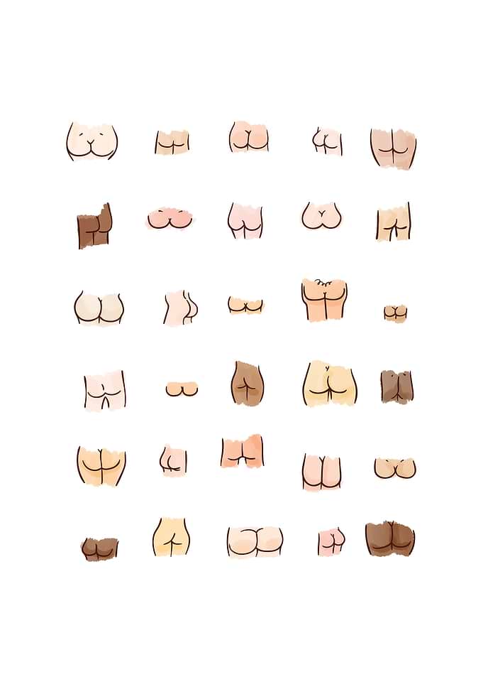 Bathroom Art Butt Chart