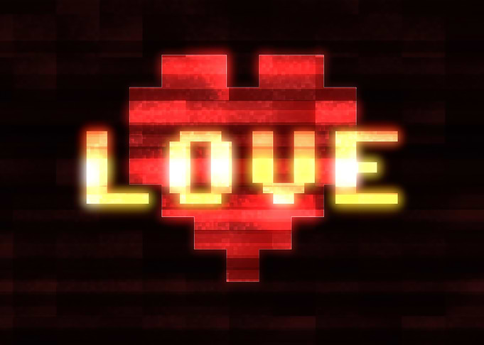 Heart digital glitch heavy