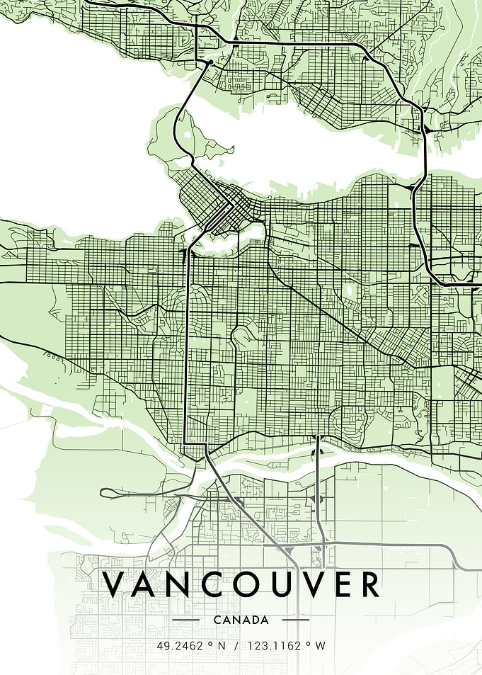 Vancouver City Map Green