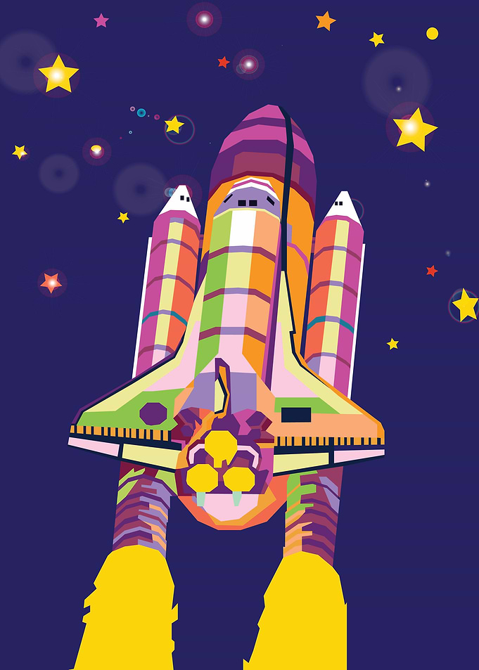 space shuttle art