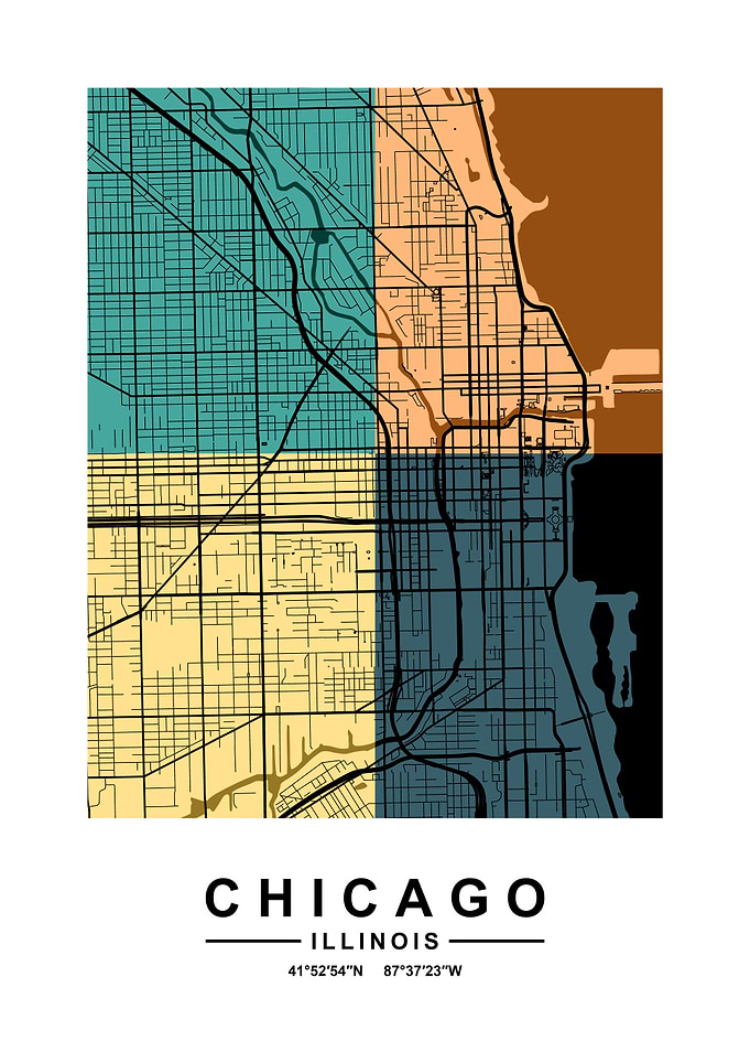 Chicago Color Street Map