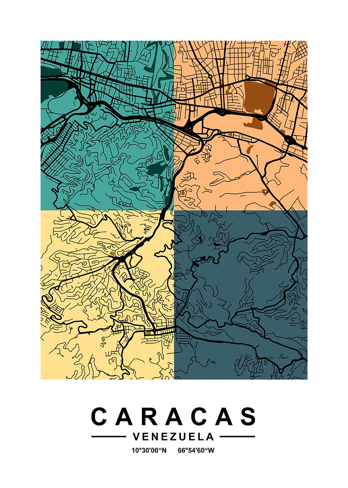Caracas Color City Map