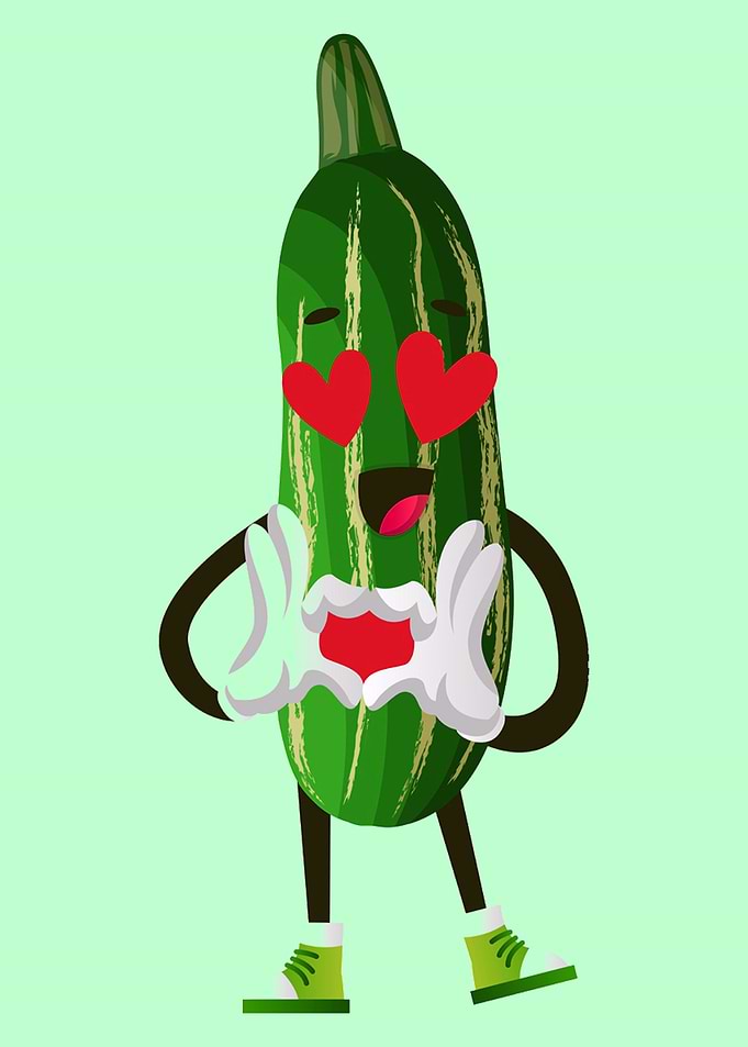 Funny love cucumber food
