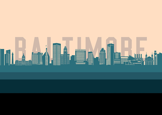 baltimore skyline retro