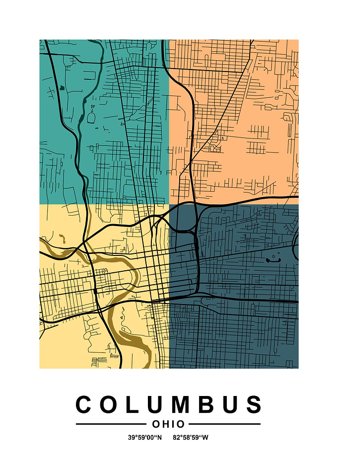 Columbus Color City Map