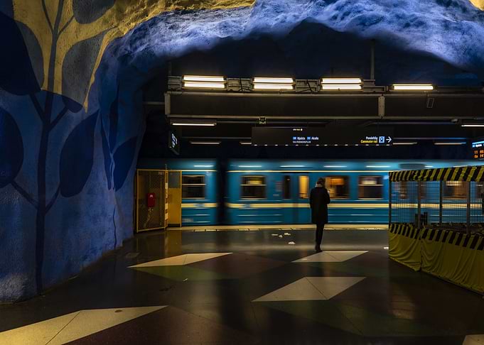 blue metro night