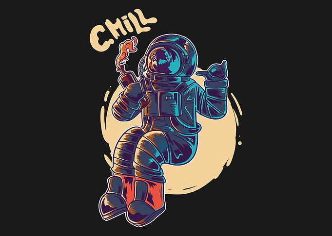Chill astronuat drinking