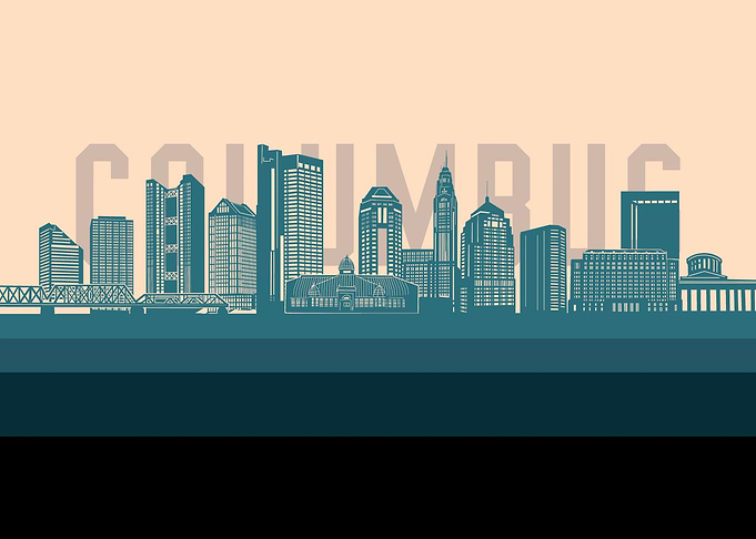 columbus skyline retro