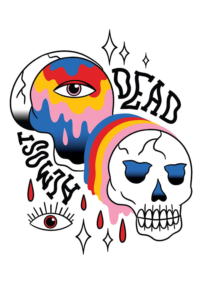 TRIPPY COLORFUL SKULL
