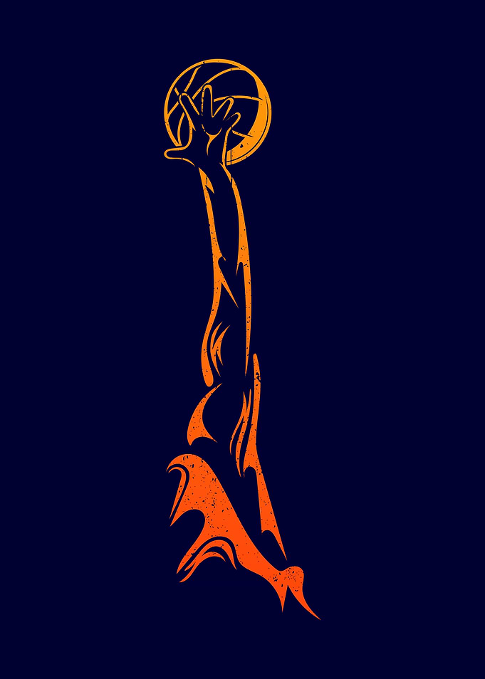 Basketball Player and Ball
