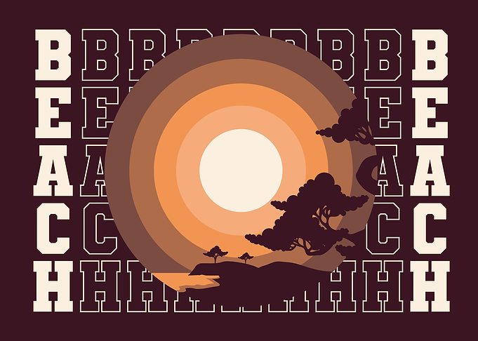 Beach Negatif Silhouette