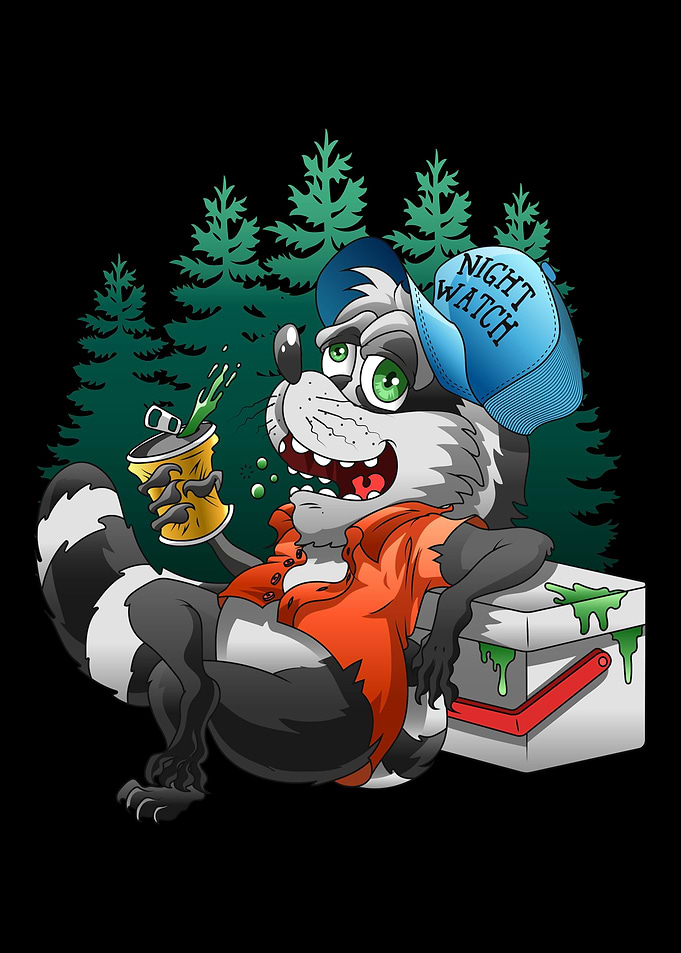 Funny Racoon Drinking Team