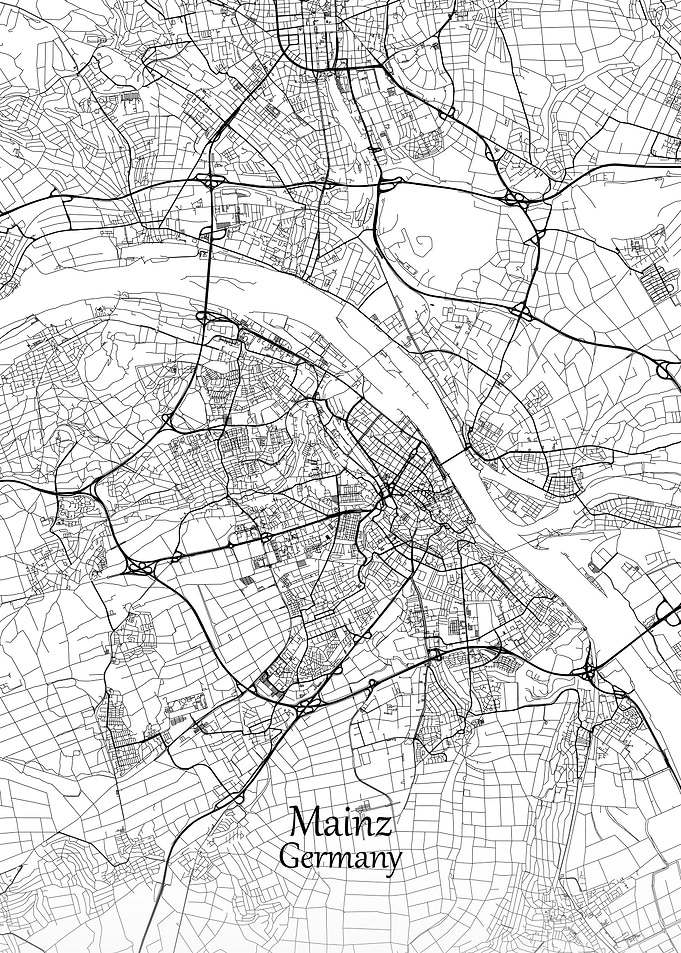 Mainz City Map Germany