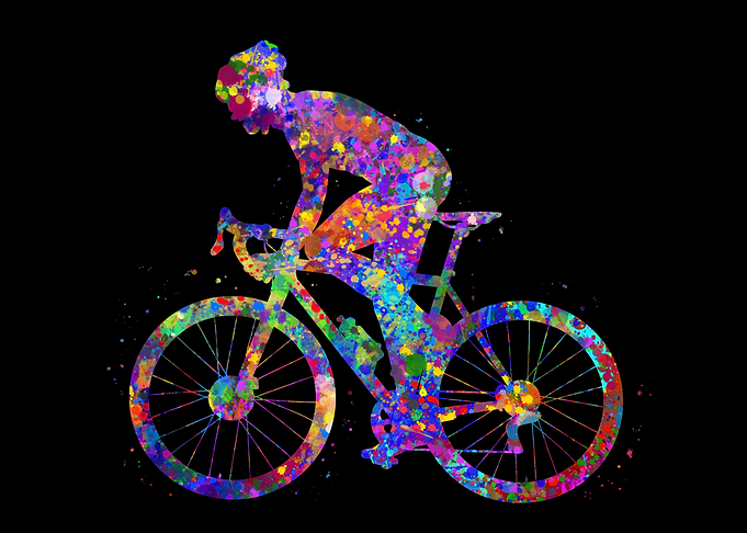 Road cyclist watercolor