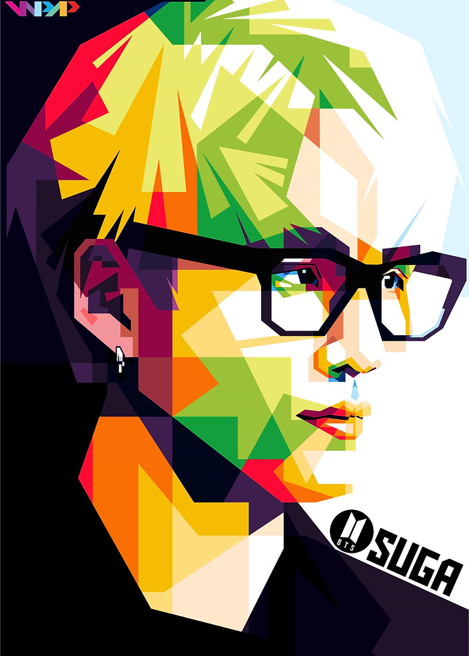 Suga BTS in Pop Art