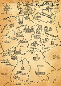 Brown Vintage Germany Map