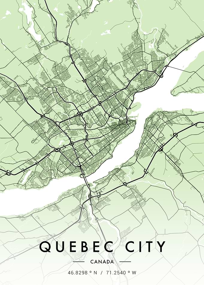 Quebec City Map Green