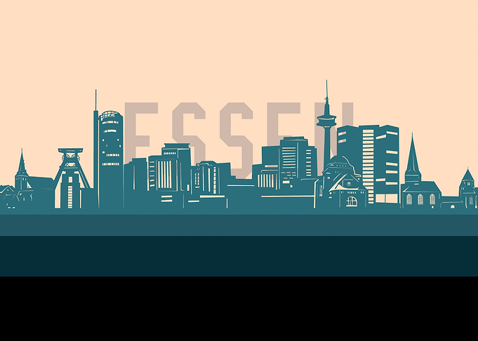 essen skyline retro
