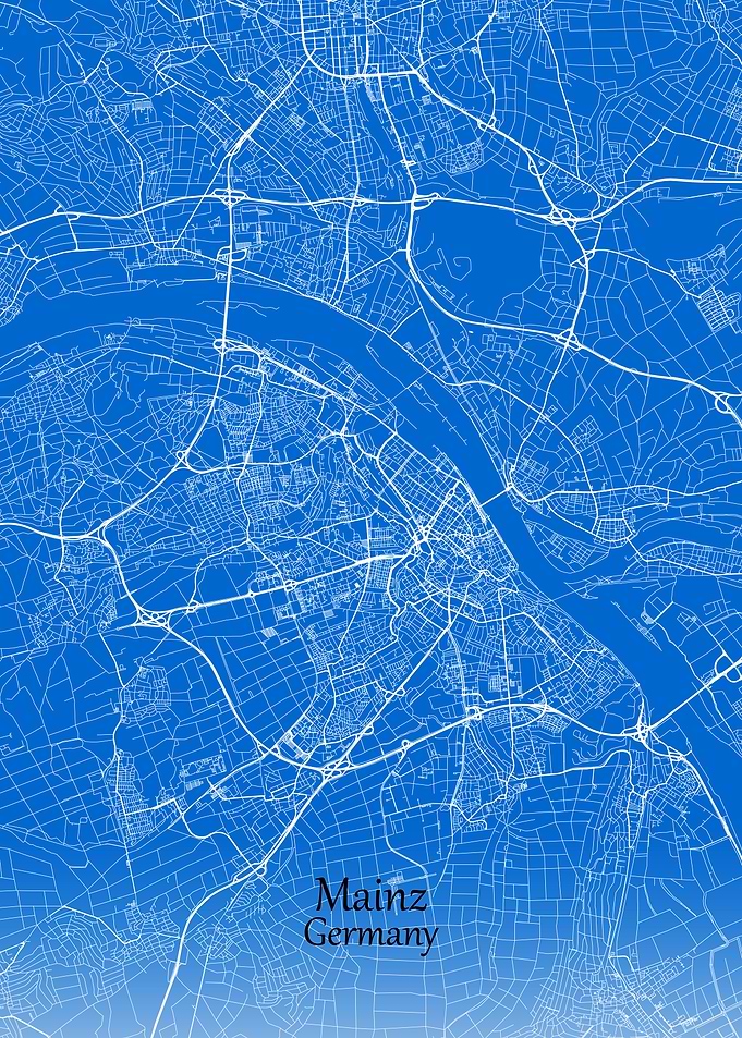 Mainz City Map Germany