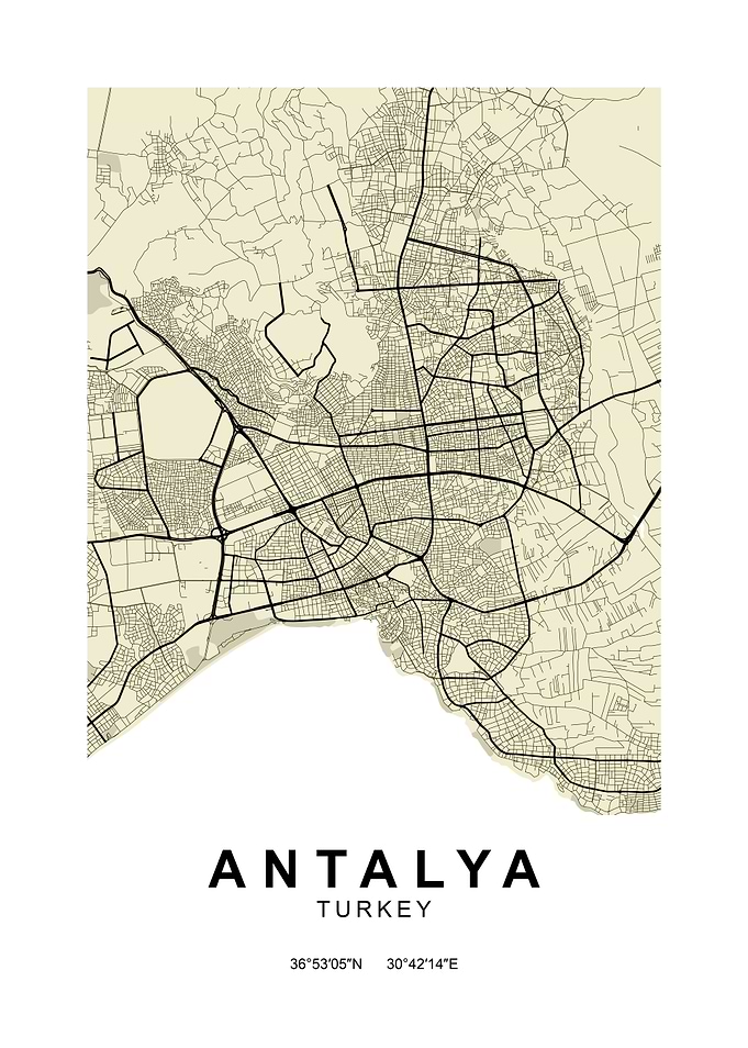 Antalya Classic Street Map