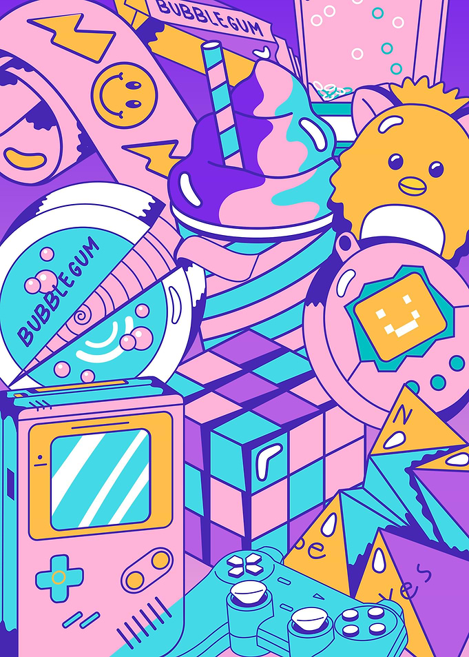 Old Game Boy Pop Art