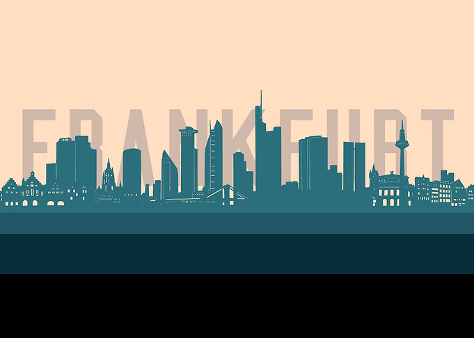 frankfurt skyline retro