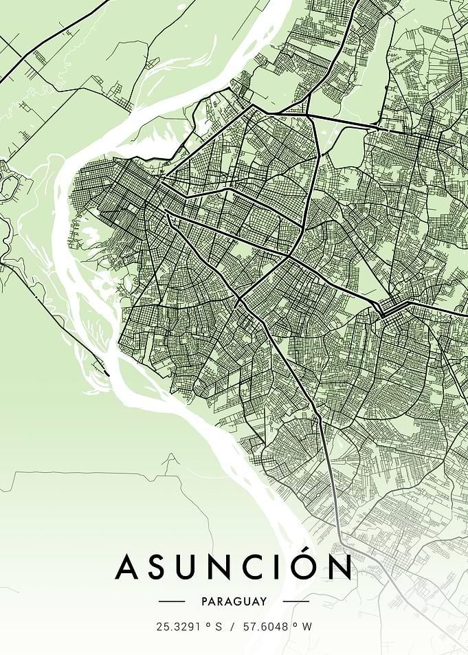 Asuncion City Map Green