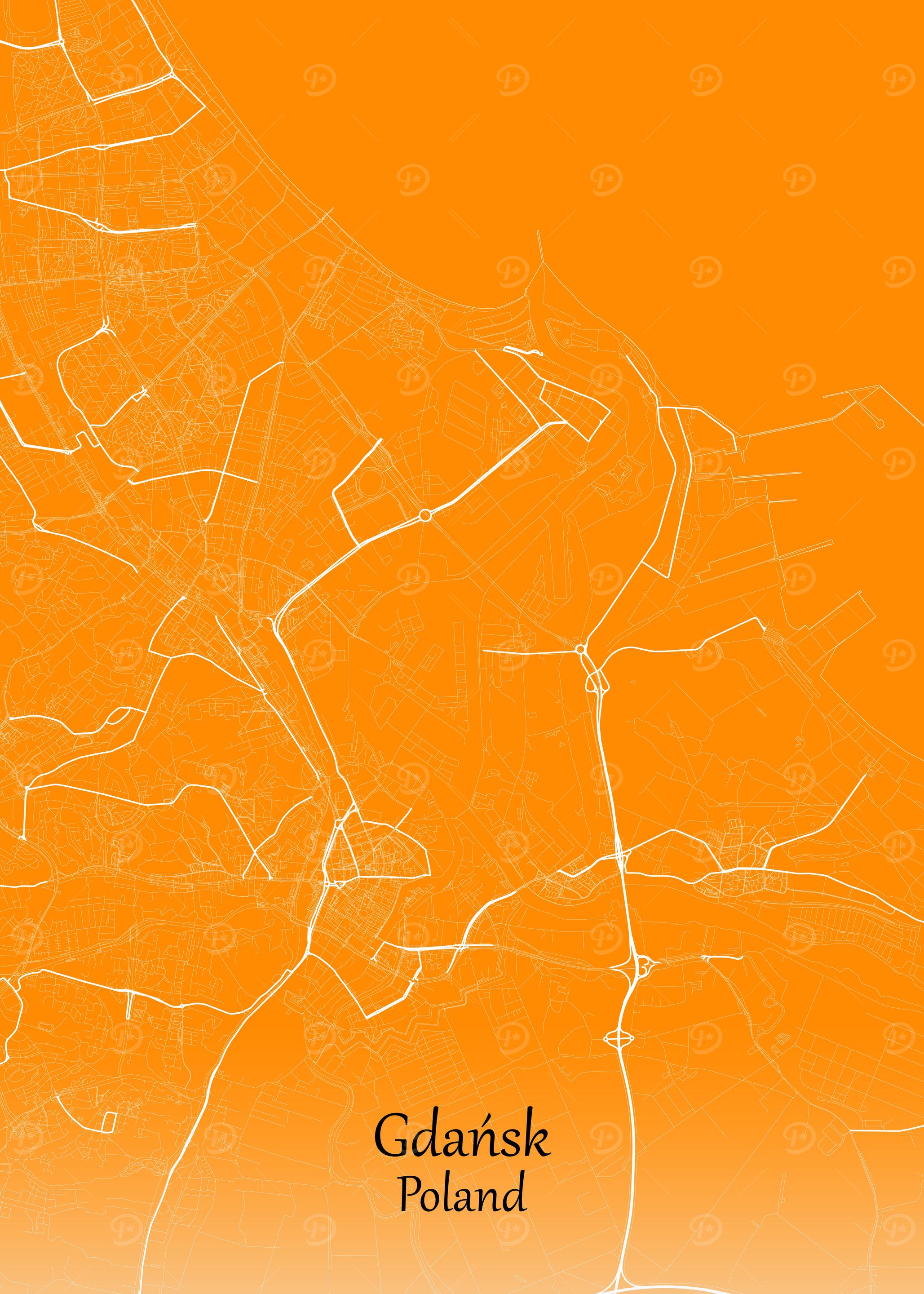 Gdansk City Map Poland